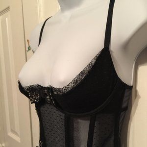 Hot black lingerie corset